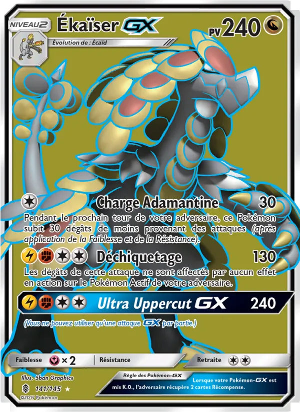 Carte Pokémon Ékaïser GX 141/145 de l'extension Gardiens Ascendants