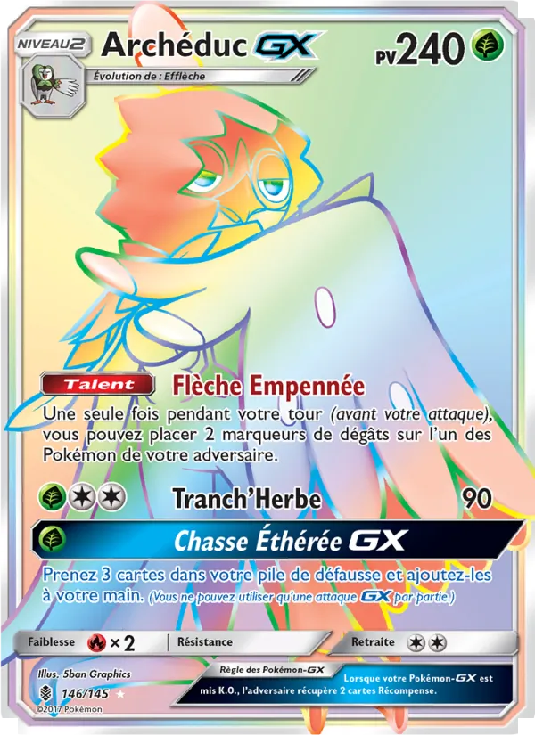 Carte Pokémon Archéduc GX 146/145 de l'extension Gardiens Ascendants