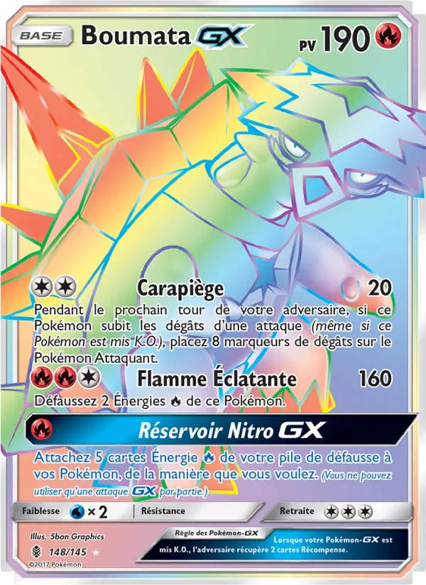 Carte Pokémon Boumata GX 148/145 de l'extension Gardiens Ascendants
