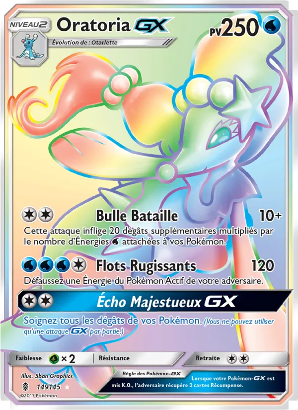 Carte Pokémon Oratoria GX 149/145 de l'extension Gardiens Ascendants