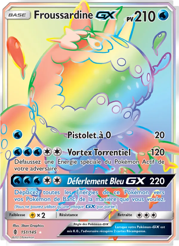 Carte Pokémon Froussardine GX 151/145 de l'extension Gardiens Ascendants