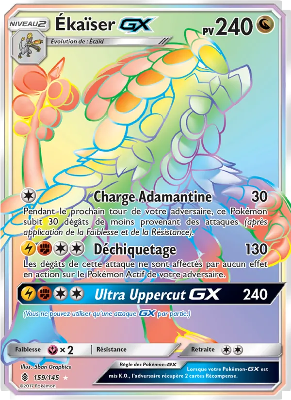Carte Pokémon Ékaïser GX 159/145 de l'extension Gardiens Ascendants