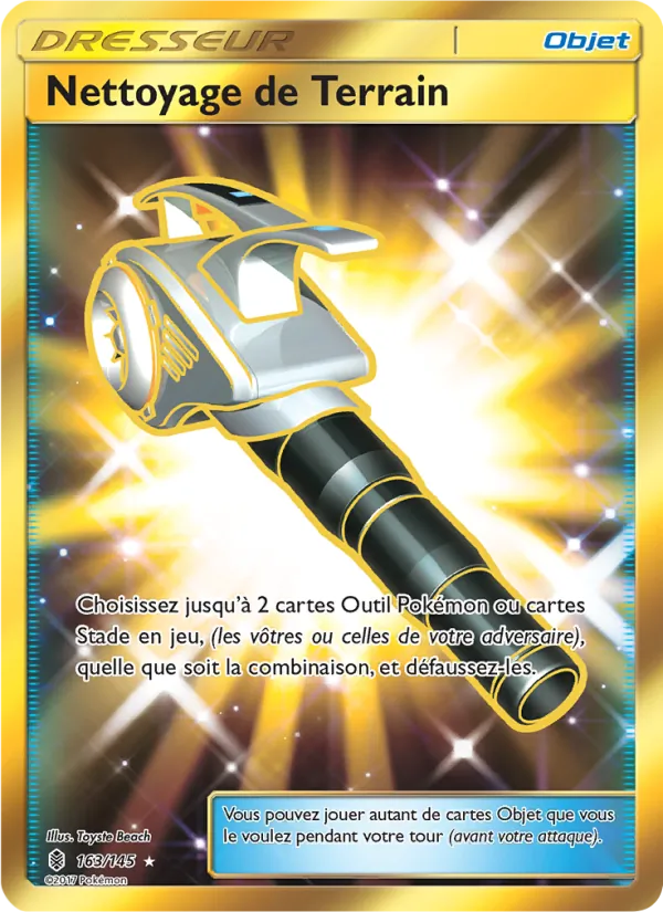 Carte Pokémon Nettoyage de Terrain 163/145 de l'extension Gardiens Ascendants