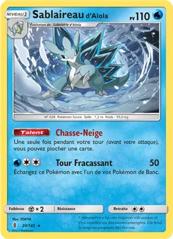 Carte Pokémon Sablaireau d’Alola 20