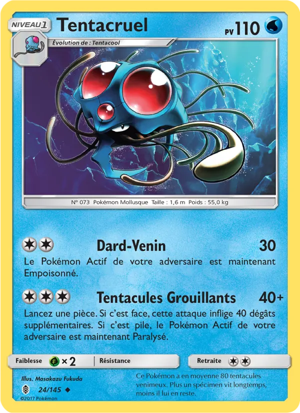Carte Pokémon Tentacruel 24/145 de l'extension Gardiens Ascendants