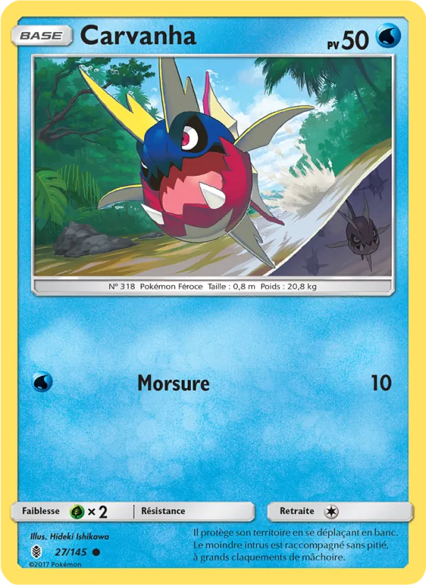 Carte Pokémon Carvanha 27/145 de l'extension Gardiens Ascendants