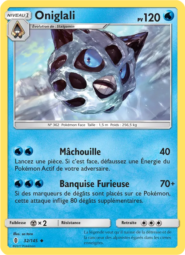 Carte Pokémon Oniglali 32/145 de l'extension Gardiens Ascendants