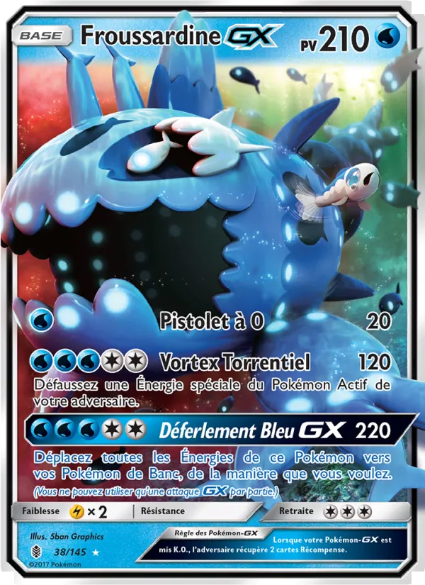 Carte Pokémon Froussardine GX 38/145 de l'extension Gardiens Ascendants