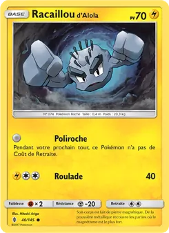 Carte Pokémon Racaillou d’Alola 40 — Gardiens Ascendants