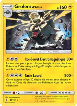 Carte Pokémon Grolem d’Alola 42 — Gardiens Ascendants