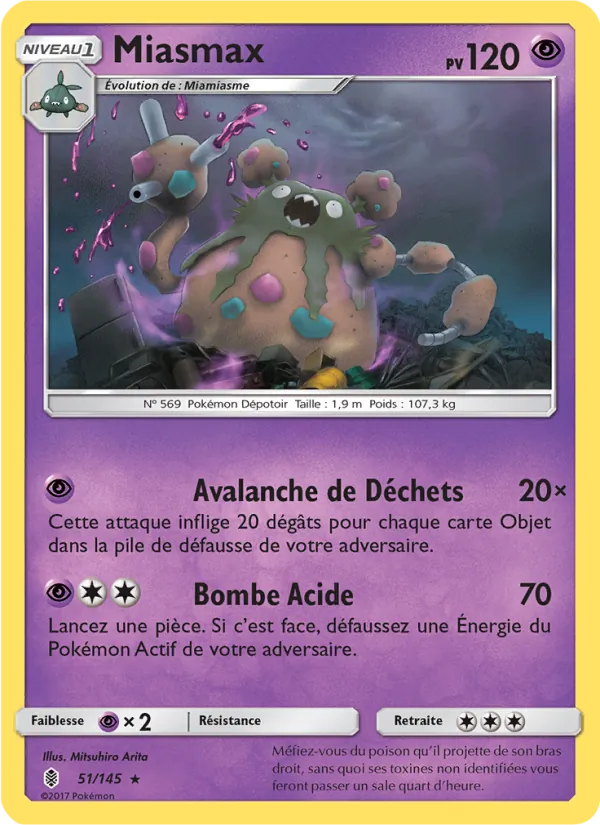 Carte Pokémon Miasmax 51/145 de l'extension Gardiens Ascendants