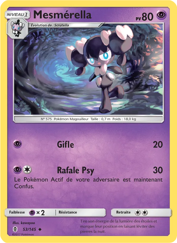 Carte Pokémon Mesmérella 53/145 de l'extension Gardiens Ascendants