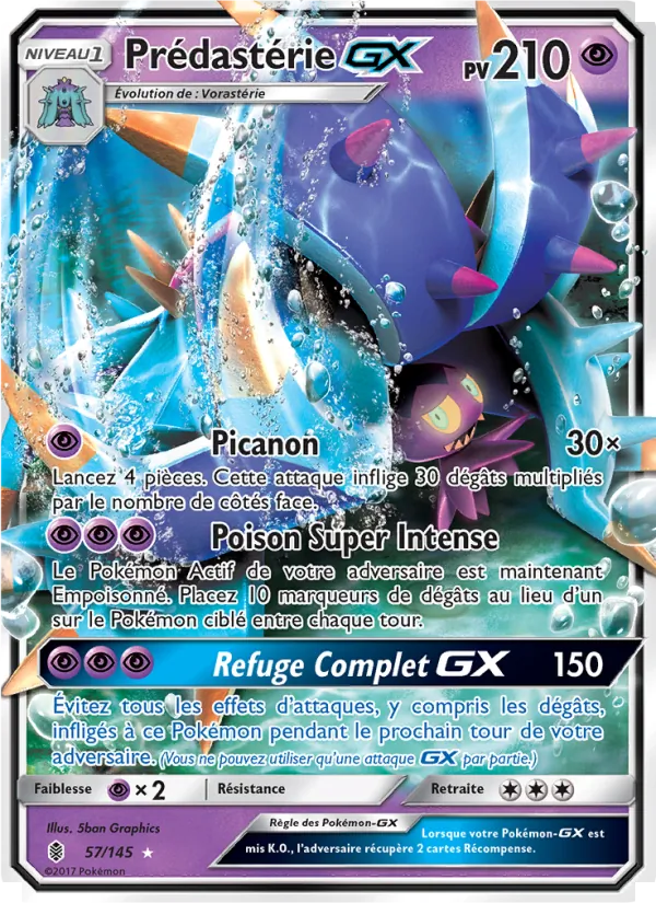 Carte Pokémon Prédastérie GX 57/145 de l'extension Gardiens Ascendants