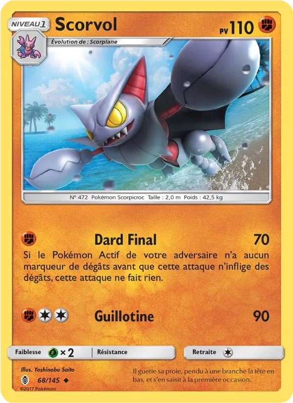 Carte Pokémon Scorvol 68/145 de l'extension Gardiens Ascendants