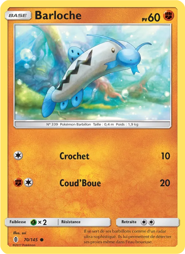 Carte Pokémon Barloche 70/145 de l'extension Gardiens Ascendants