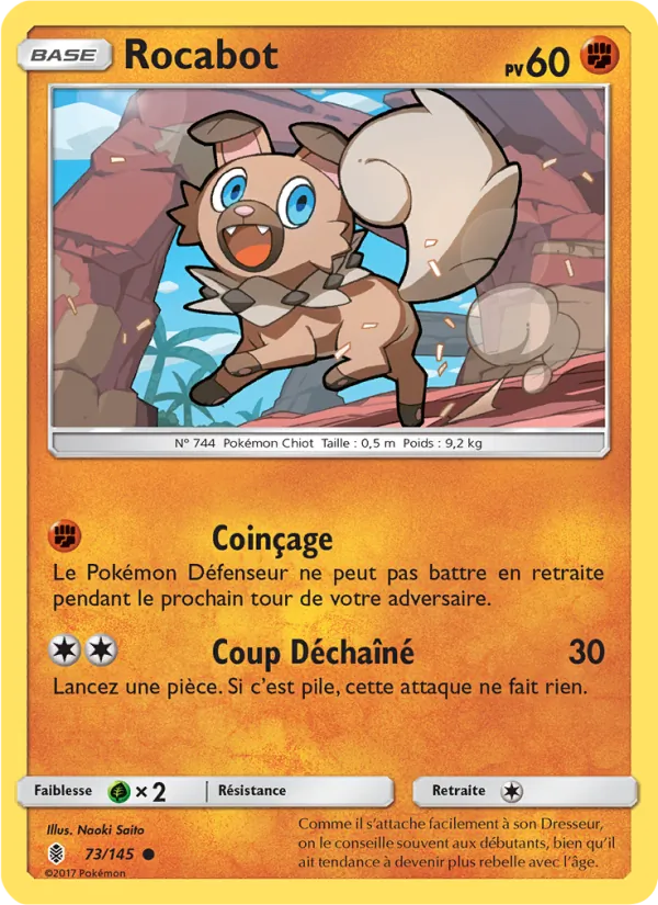Carte Pokémon Rocabot 73/145 de l'extension Gardiens Ascendants