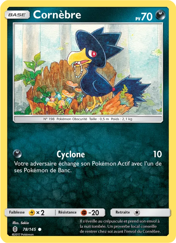 Carte Pokémon Cornèbre 78/145 de l'extension Gardiens Ascendants