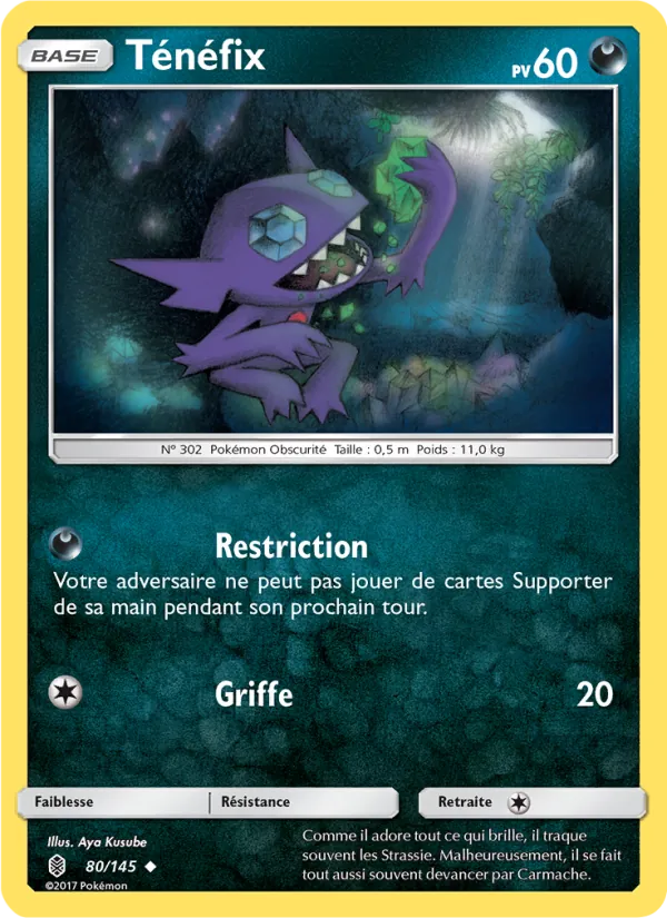 Carte Pokémon Ténéfix 80/145 de l'extension Gardiens Ascendants
