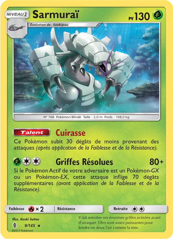 Carte Pokémon Sarmuraï 9/145 de l'extension Gardiens Ascendants