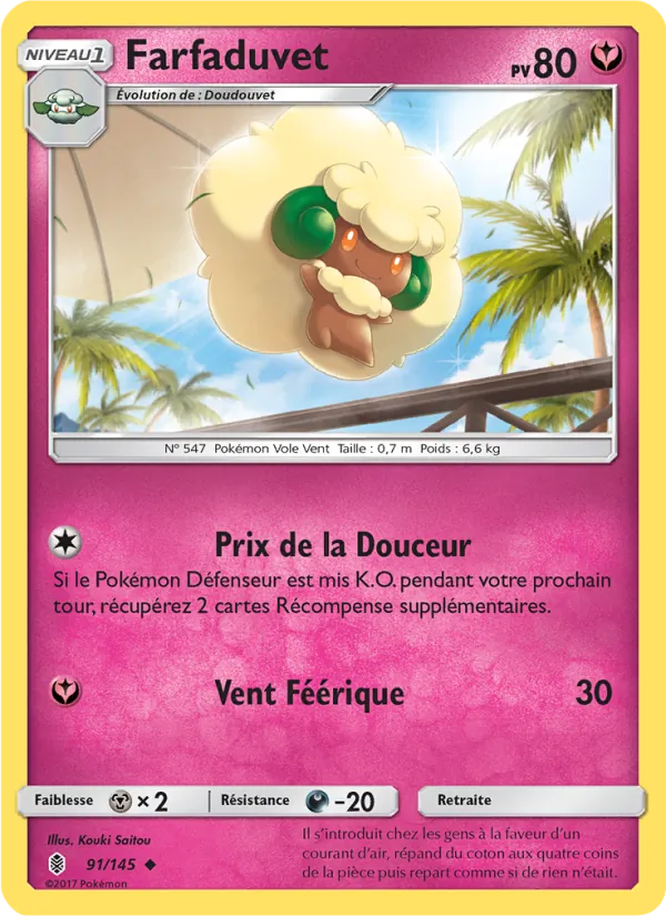 Carte Pokémon Farfaduvet 91/145 de l'extension Gardiens Ascendants