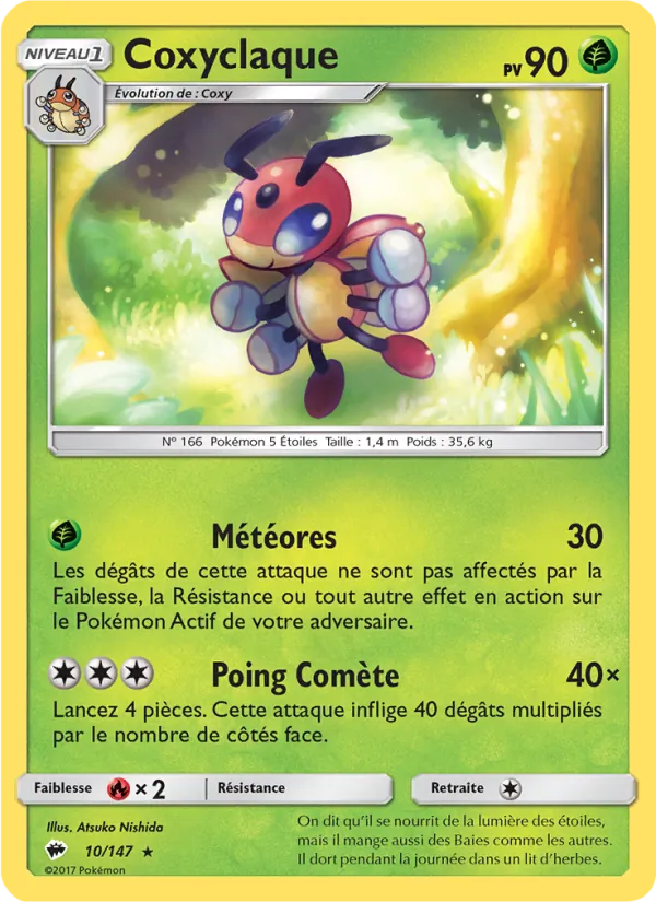 Carte Pokémon Coxyclaque 10/147 de l'extension Ombres Ardentes