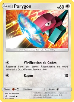 Carte Pokémon Porygon 103