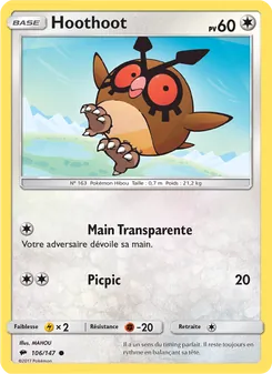 Carte Pokémon Hoothoot 106