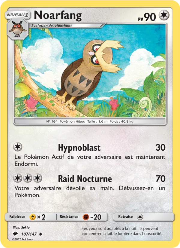 Carte Pokémon Noarfang 107/147 de l'extension Ombres Ardentes