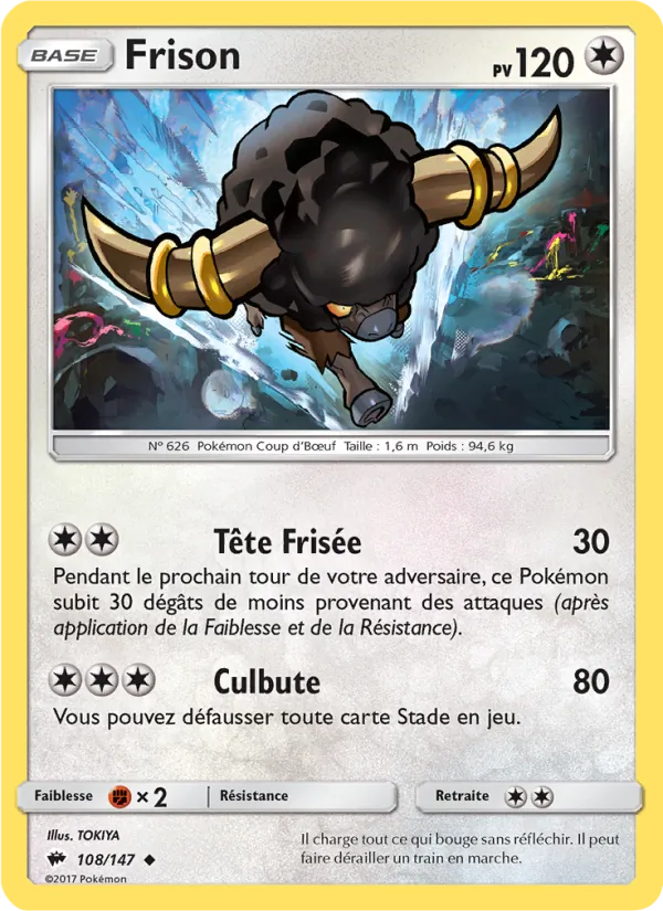 Carte Pokémon Frison 108/147 de l'extension Ombres Ardentes