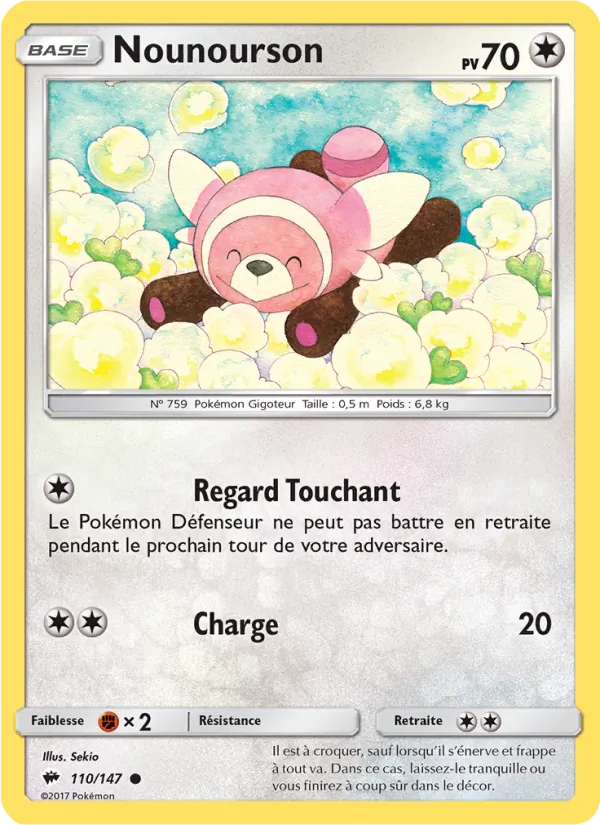 Carte Pokémon Nounourson 110/147 de l'extension Ombres Ardentes