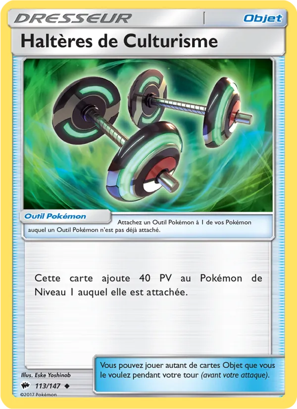 Carte Pokémon Haltères de Culturisme 113/147 de l'extension Ombres Ardentes