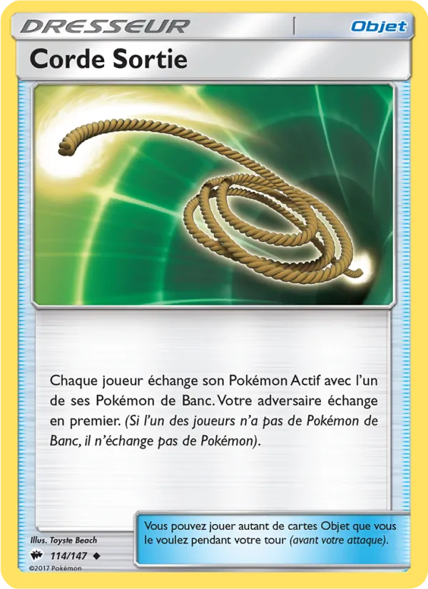 Carte Pokémon Corde Sortie 114/147 de l'extension Ombres Ardentes