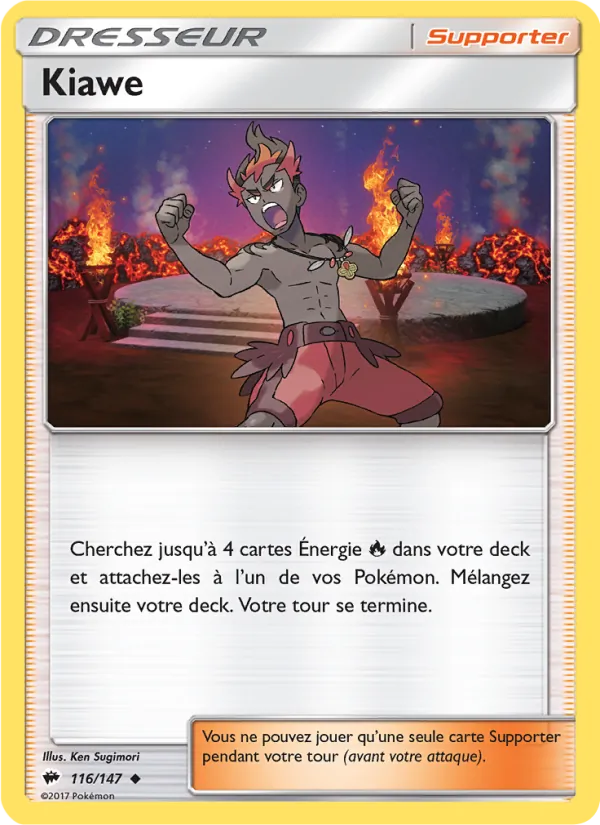 Carte Pokémon Kiawe 116/147 de l'extension Ombres Ardentes