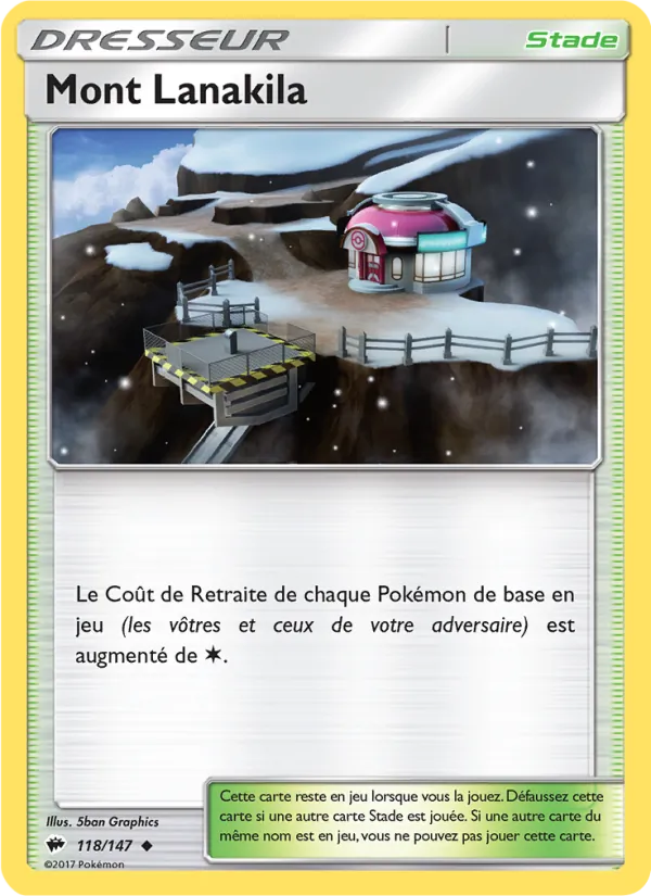 Carte Pokémon Mont Lanakila 118/147 de l'extension Ombres Ardentes