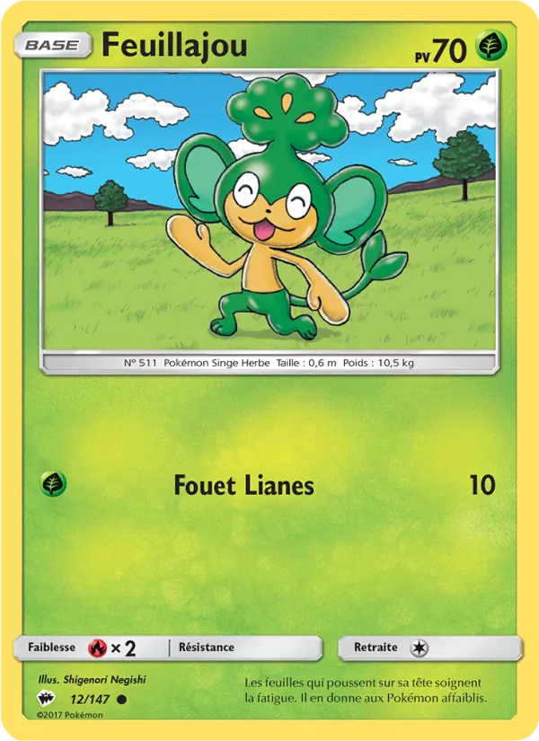 Carte Pokémon Feuillajou 12/147 de l'extension Ombres Ardentes