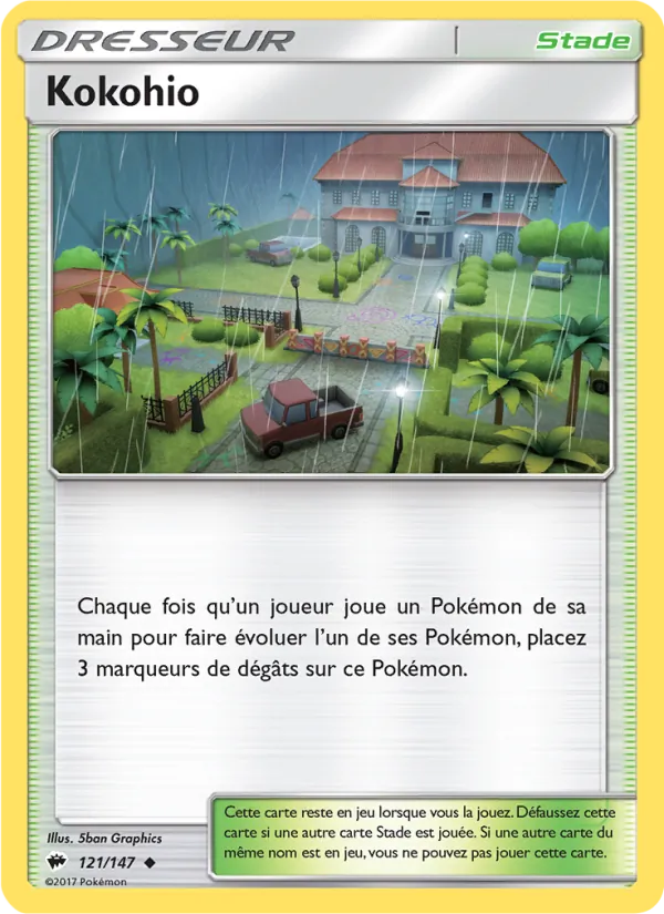 Carte Pokémon Kokohio 121/147 de l'extension Ombres Ardentes