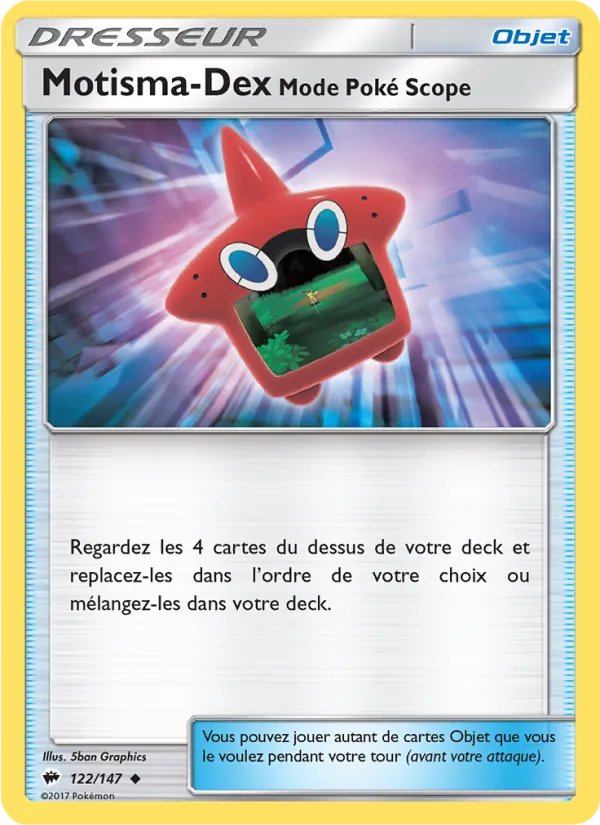 Carte Pokémon Motisma-Dex – Mode Poké Scope 122/147 de l'extension Ombres Ardentes