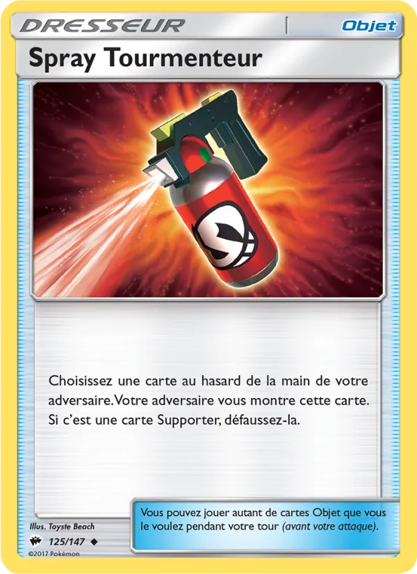Carte Pokémon Spray Tourmenteur 125/147 de l'extension Ombres Ardentes