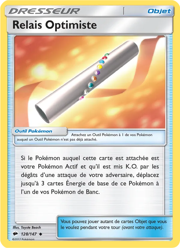 Carte Pokémon Relais Optimiste 128/147 de l'extension Ombres Ardentes