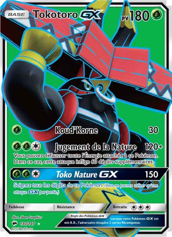 Carte Pokémon Tokotoro GX 130/147 de l'extension Ombres Ardentes