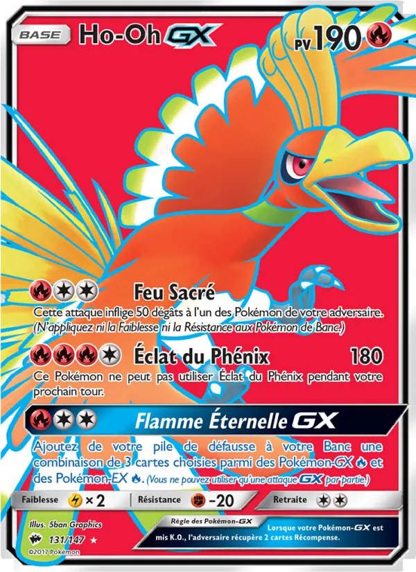 Carte Pokémon Ho-Oh GX 131/147 de l'extension Ombres Ardentes
