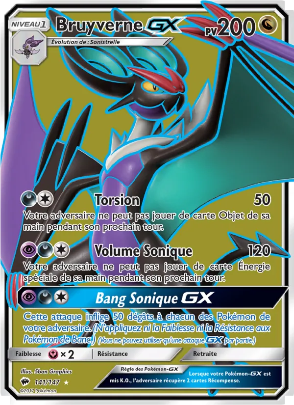 Carte Pokémon Bruyverne GX 141/147 de l'extension Ombres Ardentes