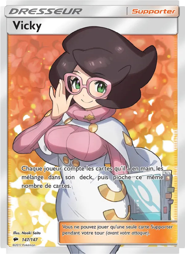 Carte Pokémon Vicky 147/147 de l'extension Ombres Ardentes