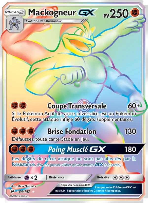 Carte Pokémon Mackogneur GX 154/147 de l'extension Ombres Ardentes