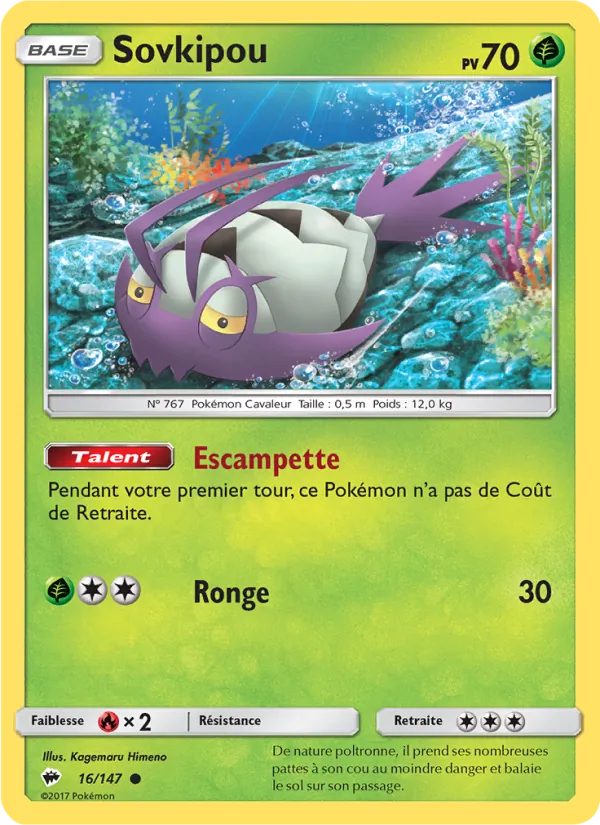 Carte Pokémon Sovkipou 16/147 de l'extension Ombres Ardentes