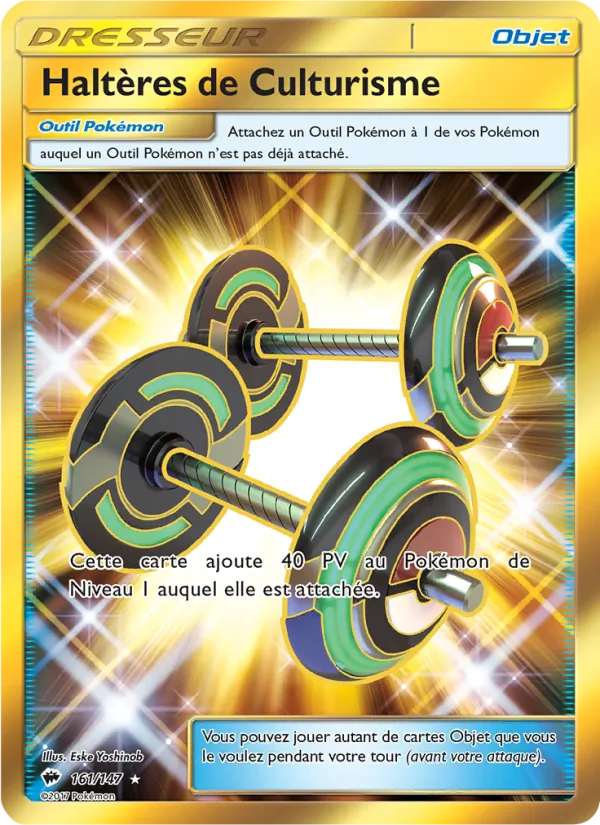 Carte Pokémon Haltères de Culturisme 161/147 de l'extension Ombres Ardentes