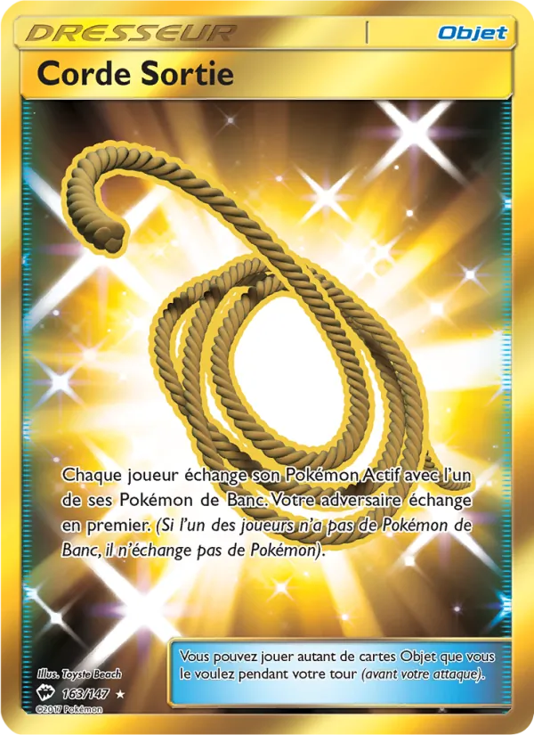 Carte Pokémon Corde Sortie 163/147 de l'extension Ombres Ardentes