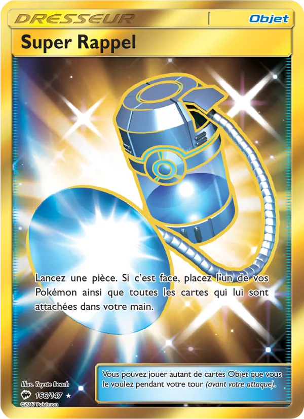 Carte Pokémon Super Rappel 166/147 de l'extension Ombres Ardentes