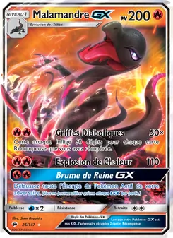 Carte Pokémon Malamandre GX 25 — Ombres Ardentes