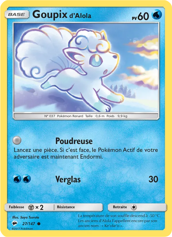 Carte Pokémon Goupix d’Alola 27/147 de l'extension Ombres Ardentes